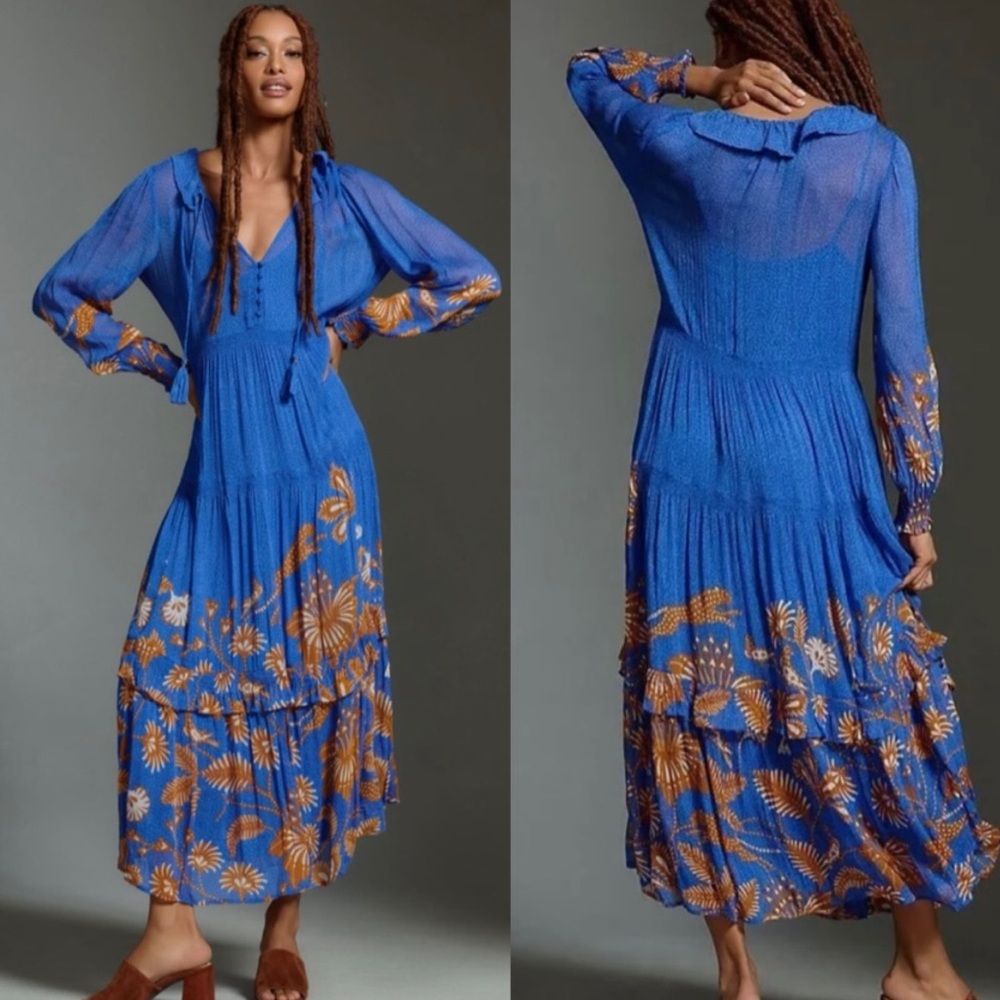 Nwot marais printed chiffon maxi dress